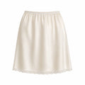 SILK MIDI SKIRT WITH LACE